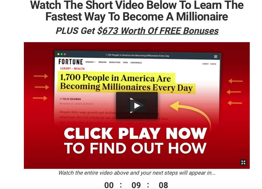 The millionaire shortcut video