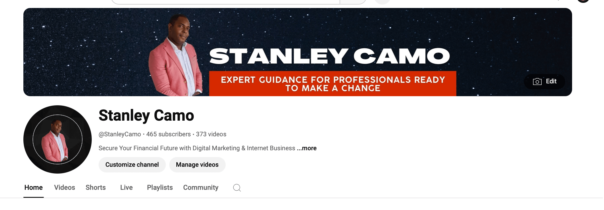 Youtube studio page